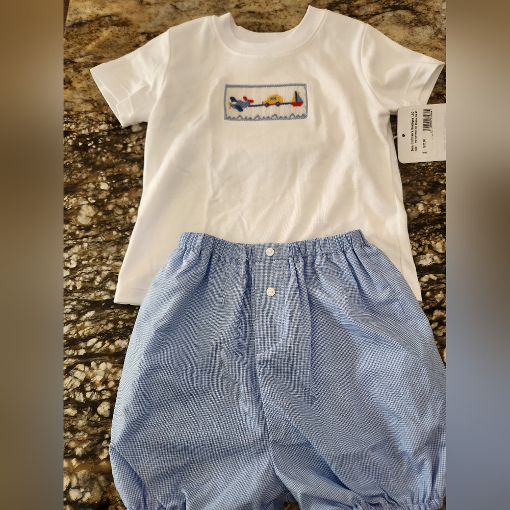 Kids White and Blue Matching Set